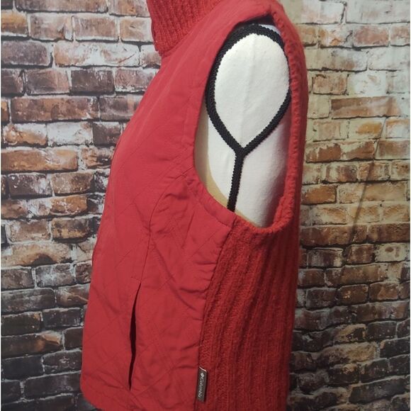 Cute Columbia Sportswear Red Vest Wool Blend sz L - Picture 3 of 7